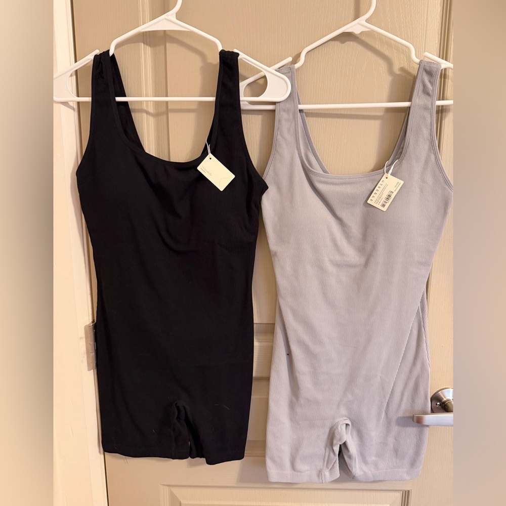 Black and Light Gray Sleeveless Bodysuits